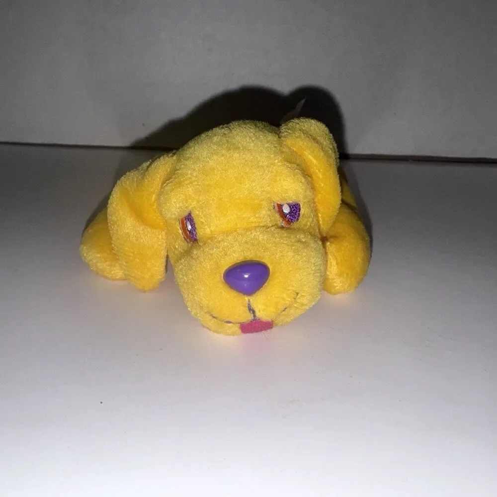 Vintage 1998 Lisa Frank Caymus Yellow Puppy Dog Fantastic Beans Plush 8”
